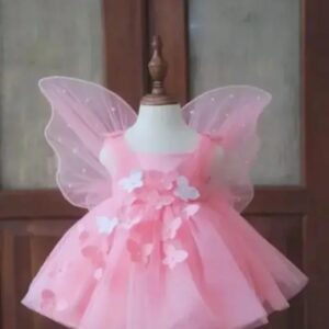 Pink Fairy Tutu Dress with Butterflys Wings for Baby Girls | 0-4 Years Partywear Frock